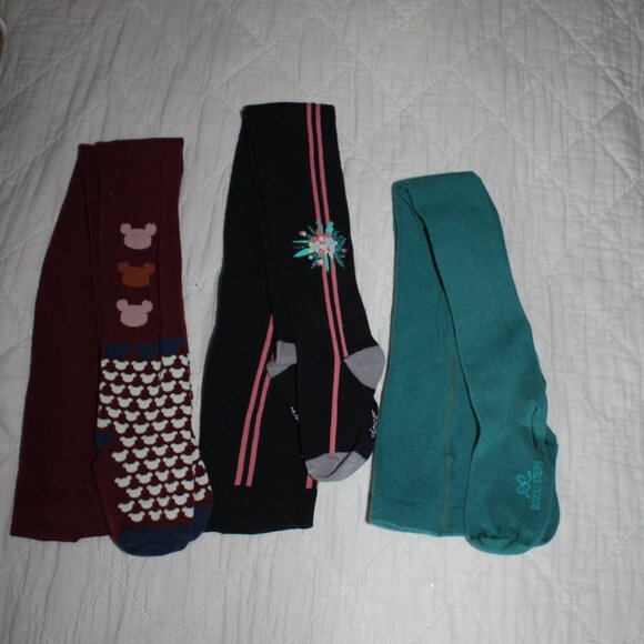 Size 6/7 Lot of 3 Thicker Tights Cotton deux par deux & Boboli - Picture 1 of 4